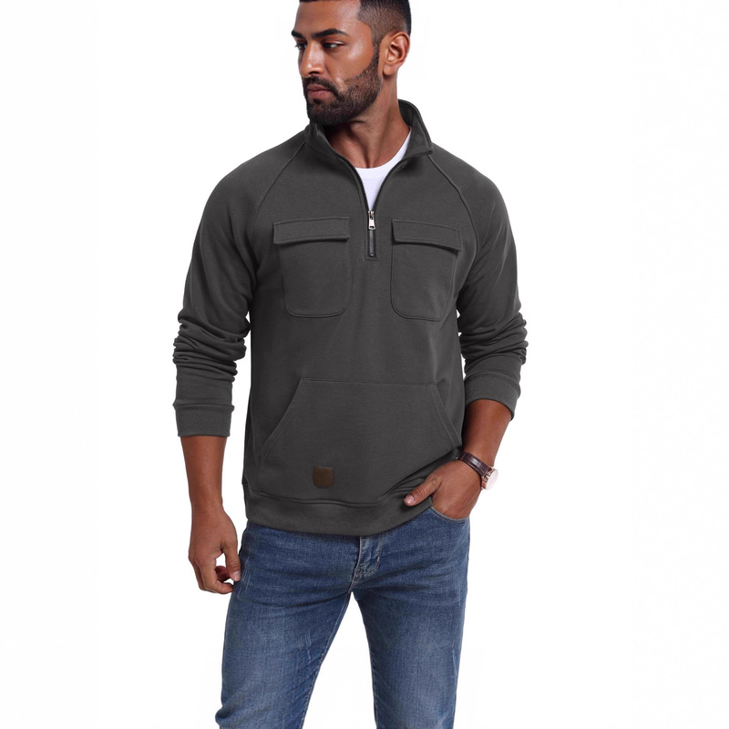 Men's Hooded Solid Color Sweatshirt American Retro Multi-Pocket Leather Loose Sports Plus Size Top Cross-Border Amazon Men's Hooded Solid Color Sweatshirt American Retro Multi-Pocket Leather Loose Sports Plus Size Top Cross-Border Amazon