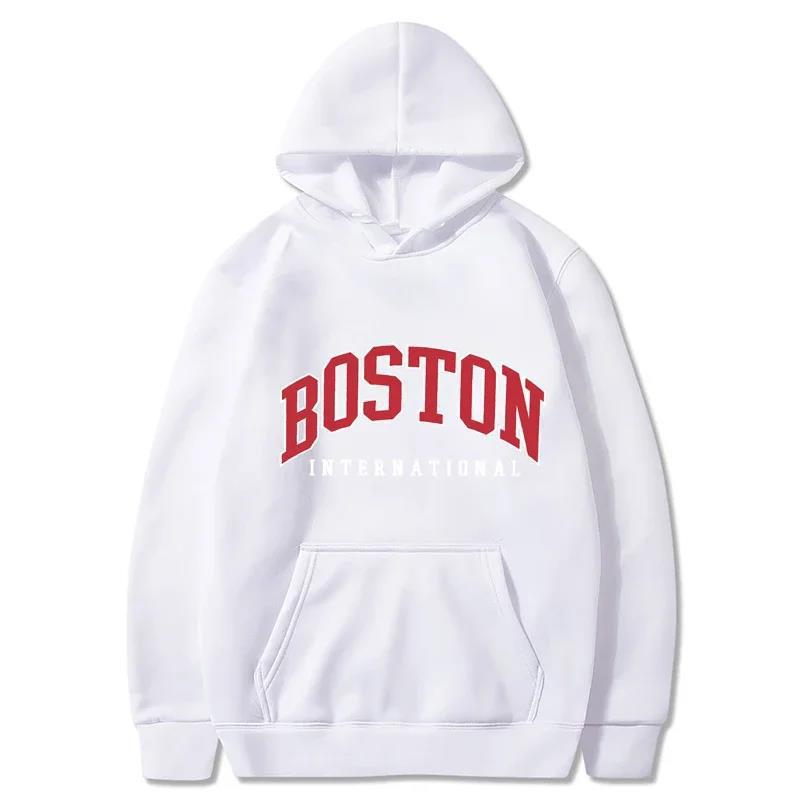 Women's Long Sleeves Boston Brooklyn Letter Print Hoodie Wom