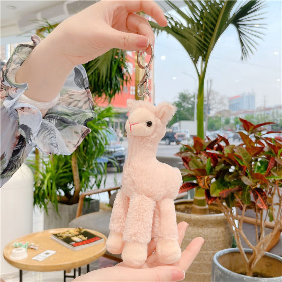 Internet celebrity cute alpaca pendant cute little doll plush toy mini doll bag pendant keychain female