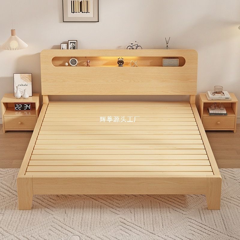 無垢材ベッド 1.5m ダブルベッド ホーム 1.8m モダン シンプル レンタルルーム 経済的 1.2m シングルベッドフレーム|undefined
