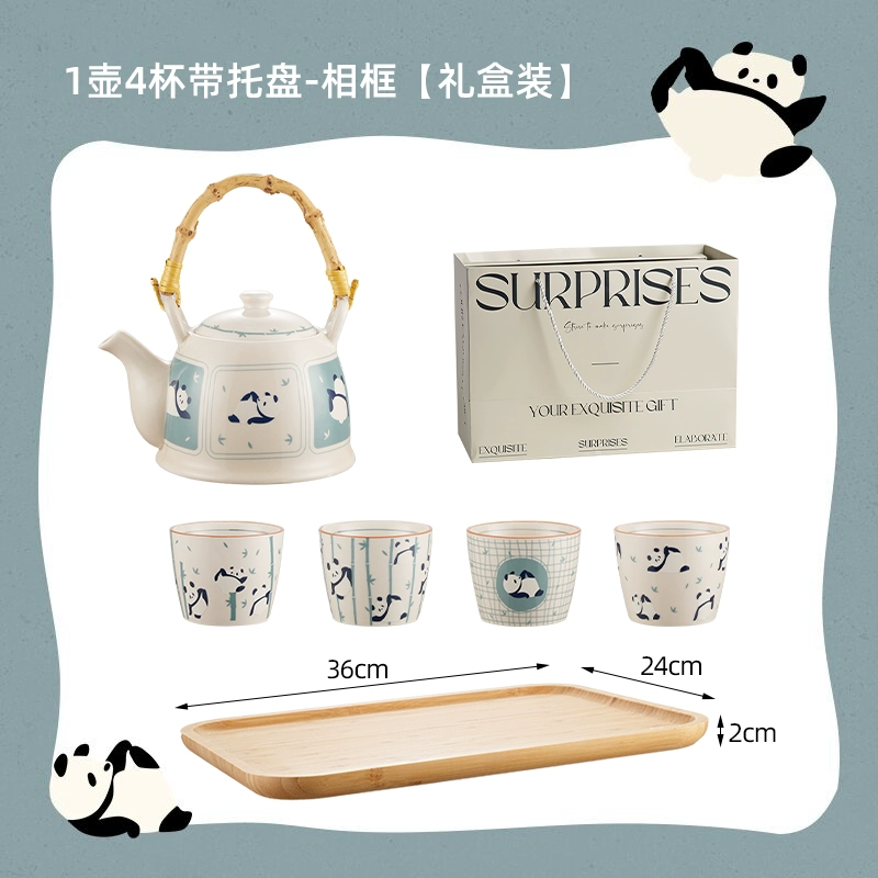  tea set for office, gift box in gift box for home use, teapot, cute tea cup