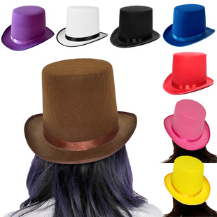 European and American high top hat 16cm high hat performance Jazz hat Lincoln high hat magician Gentleman hat Halloween hat