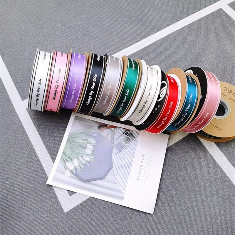 Off-white English satin ribbon balloon ribbon gift packaging poppy bouquet ribbon silk ribbon cake decoration ribbon 