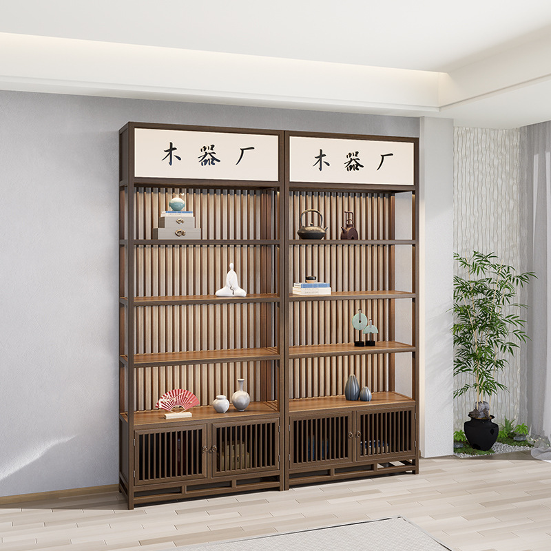 中国式物置棚博古架実木茶戸棚積木戸棚展示台博物館ショーケースサンプル間|undefined