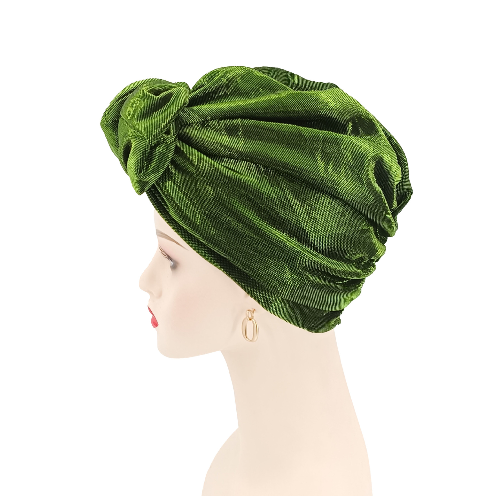 2022 Cross-border New Sheer Fabric Forehead Bouquet Pleated African Head Scarf Direct Manufacturer Sales One-piece dropshipping