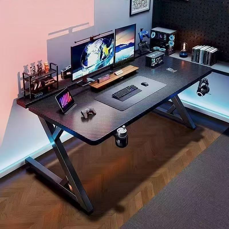Computer Desk, Solid Wood Home Desk, Carbon Fiber Gaming Table, Desktop Table That Can Hold the Main Unit, Gaming Table, Game Table