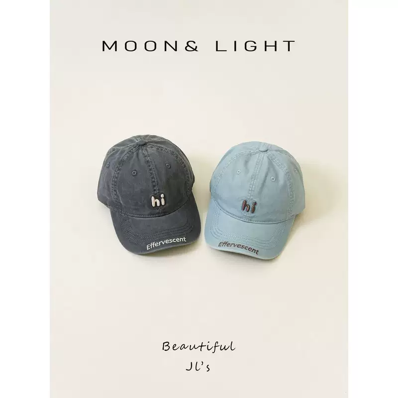 หมวกเบสบอลสำหรับเด็ก พร้อมข้อความเรียบง่าย ลาย Hi, Spring and Autumn หมวกเด็กแนวลำลองใช้ได้ทั้งผู้ชายและผู้หญิง หมวกปีกเป็ดกันแดด