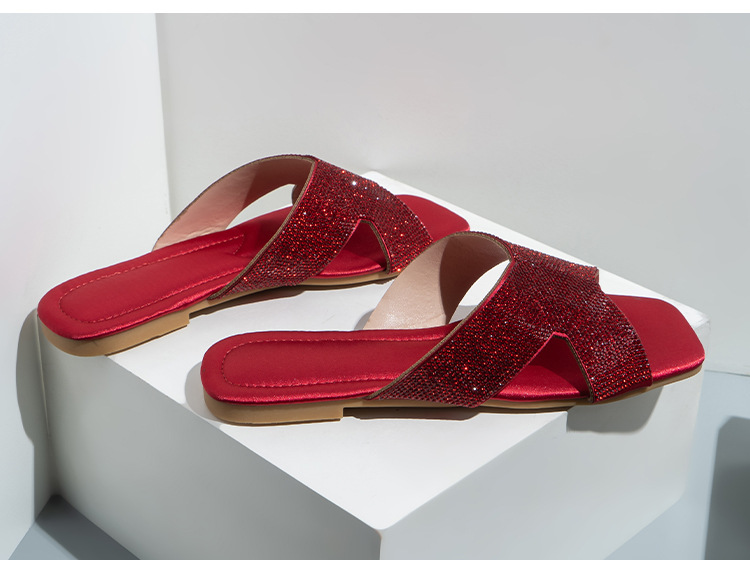 Hausschuhe mit flachem Boden, weiblich, Sommer, lässig, Wort, hohl, Sandalen, Folien, Damenschuhe_voghion.com