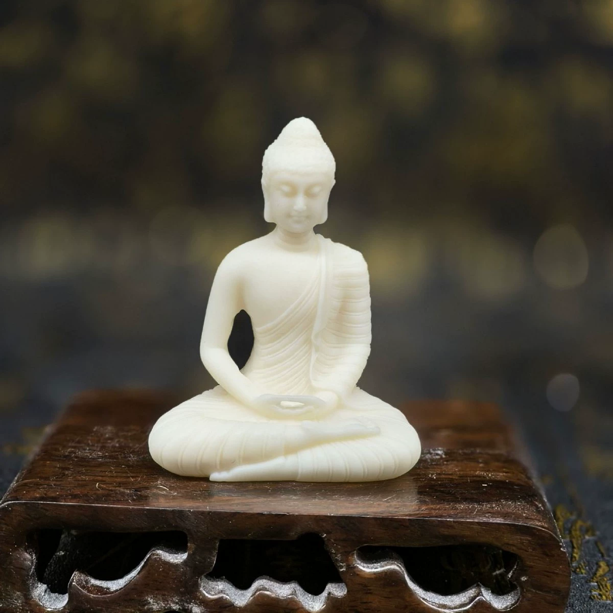 Скульптура из слоновой кости Тайский Будда 6,8*5,2*3,1 см Амитабха статуя входной гостиной украшение Шакьямуни