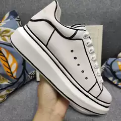 European and American Couple White Shoes 2025 Export Spring New High-Definition Thick-Soled Inner Heightening Casual Sports Shoes for Men and Women