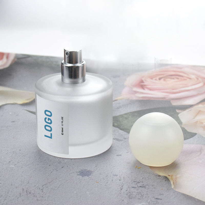 30ml/50ml円柱形バヨネットガラス瓶球形蓋携帯押し香水瓶化粧品ガラス瓶|undefined