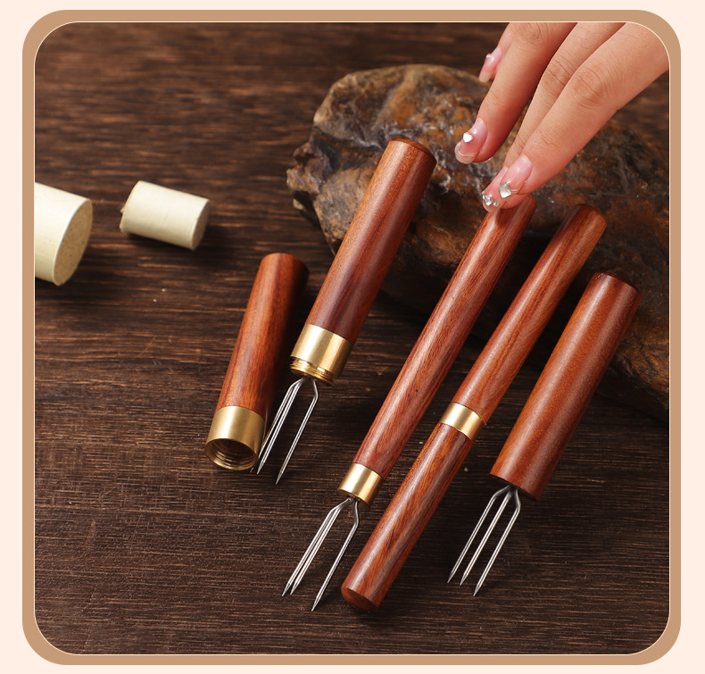 Moxa Cone Holder and Ash Tray Set Handheld Moxibustion Tool with Three-Prong Cone Tip for Home Use preparation