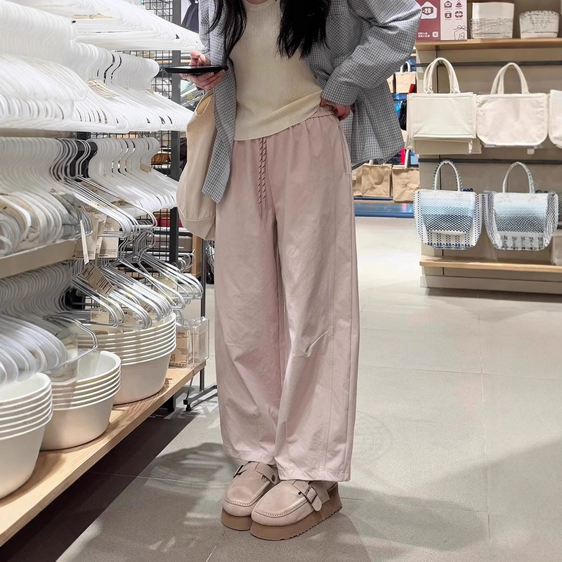 Pear-Shaped Figure Japanese Style Pink Balloon Pants Women's Summer Bloomers chubby girl Small Casual Hallen Pants Cropped Pants
