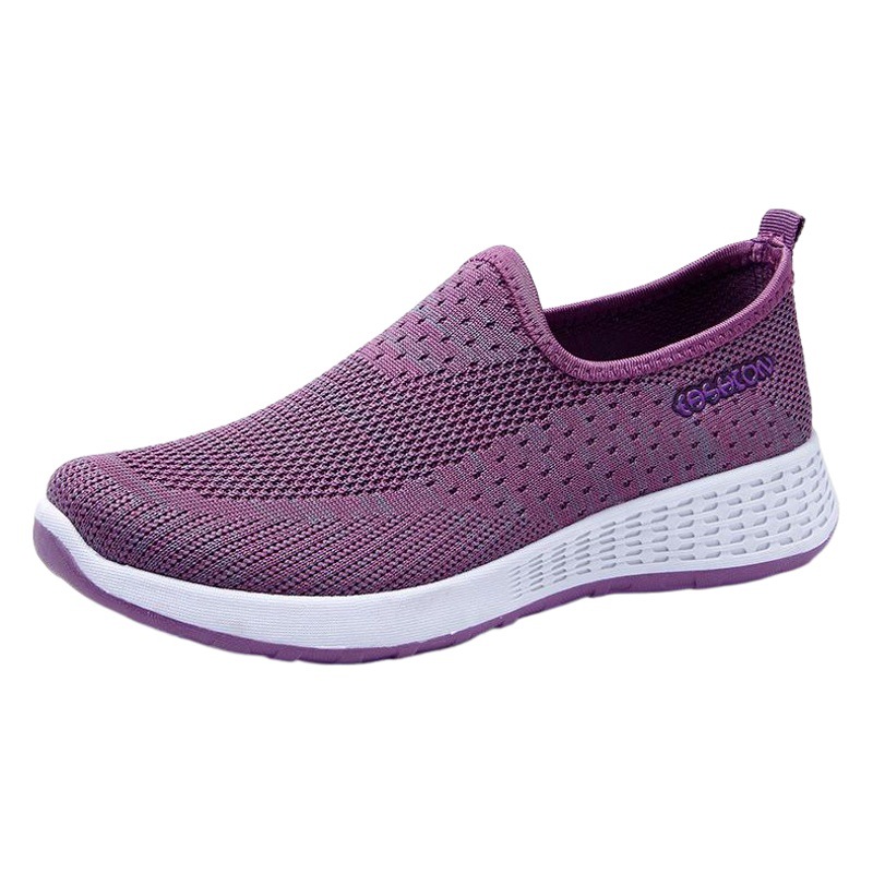 Viejo Beijing zapatos de tela de verano de las mujeres transpirable ligero slip-on mamá zapatos antideslizantes planos deportivos zapatos casuales zapatos de mujer