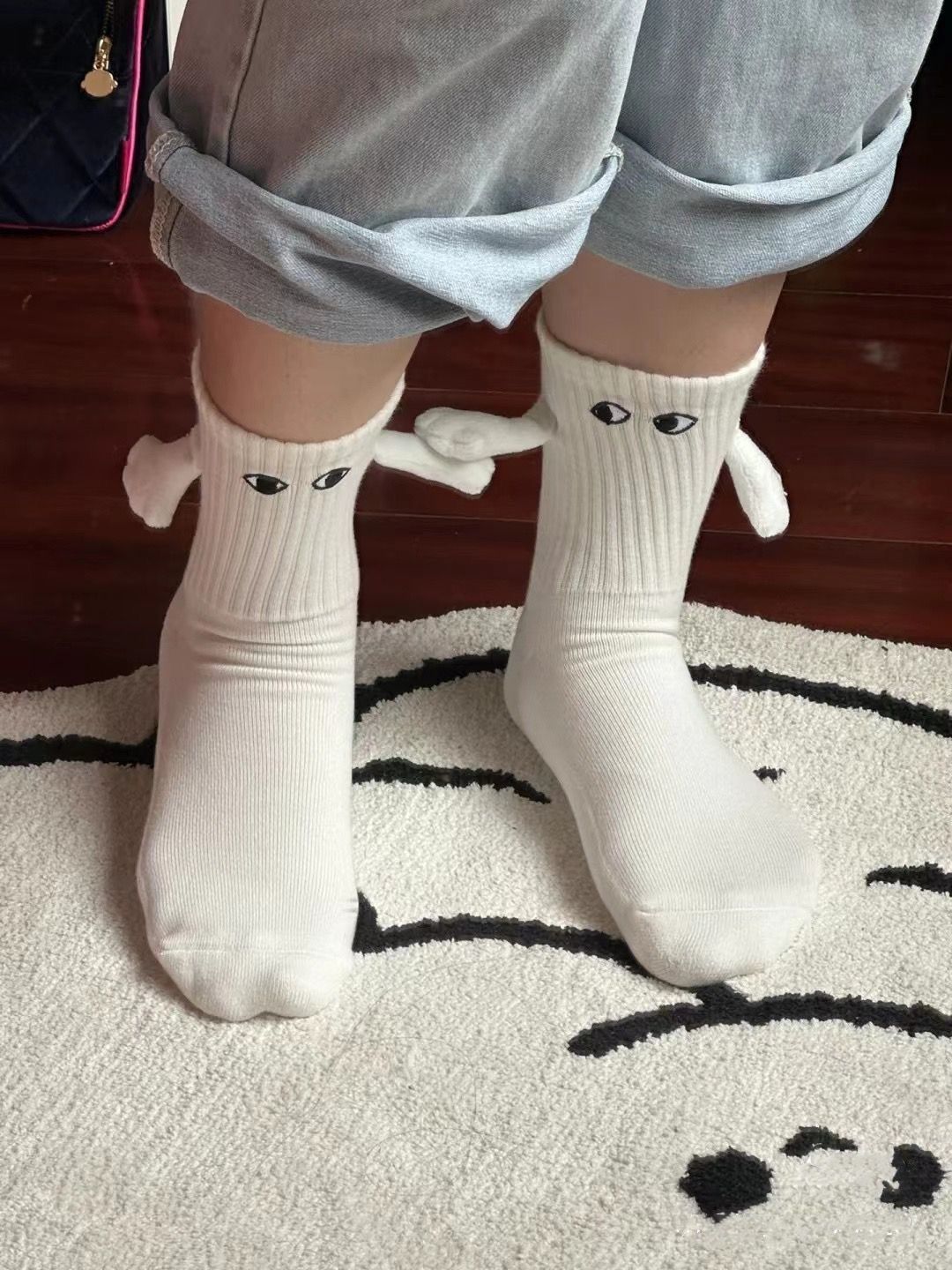 A Pair Quantity Running Occasion Unisex Cartoon Style  Face Spandex Polyester Cotton Crew Socks A Pair