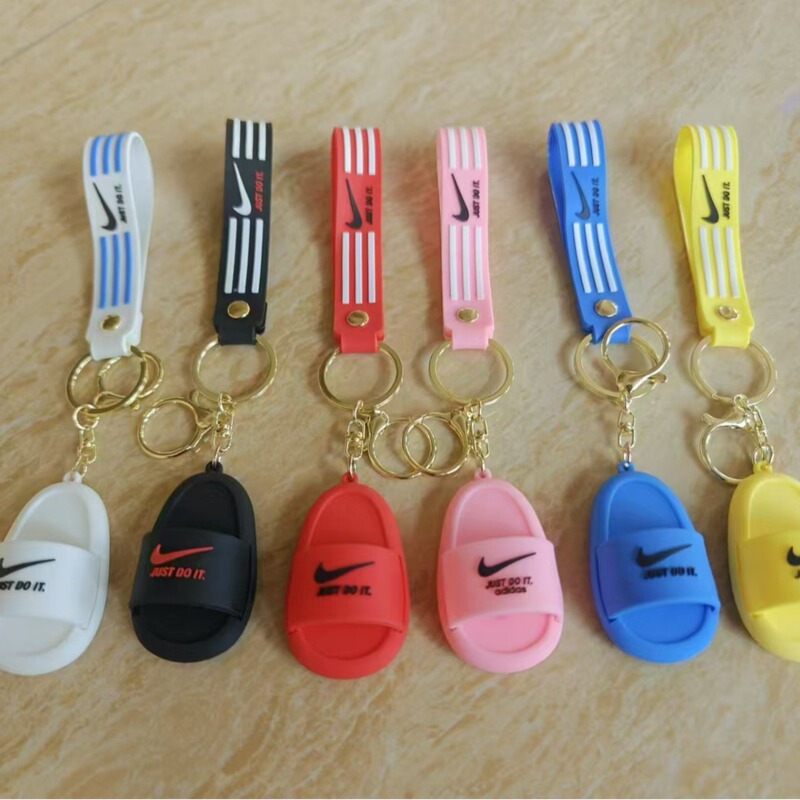 Creative trend Nike slippers key chain cartoon cute school bag car key chain ornaments holiday gifts