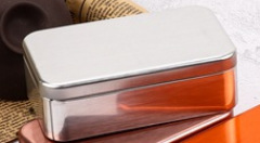 Caja de hojalata para té, caja de almacenamiento pequeña de hierro, caja de té cepillada, caja para cartas de juego, almacenamiento y organización image 11