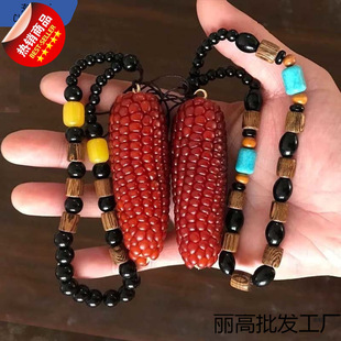 Natural Mini Corn Pendant Hand-Held Agate Red Plate Toy Small Corn Free Shipping Plastic