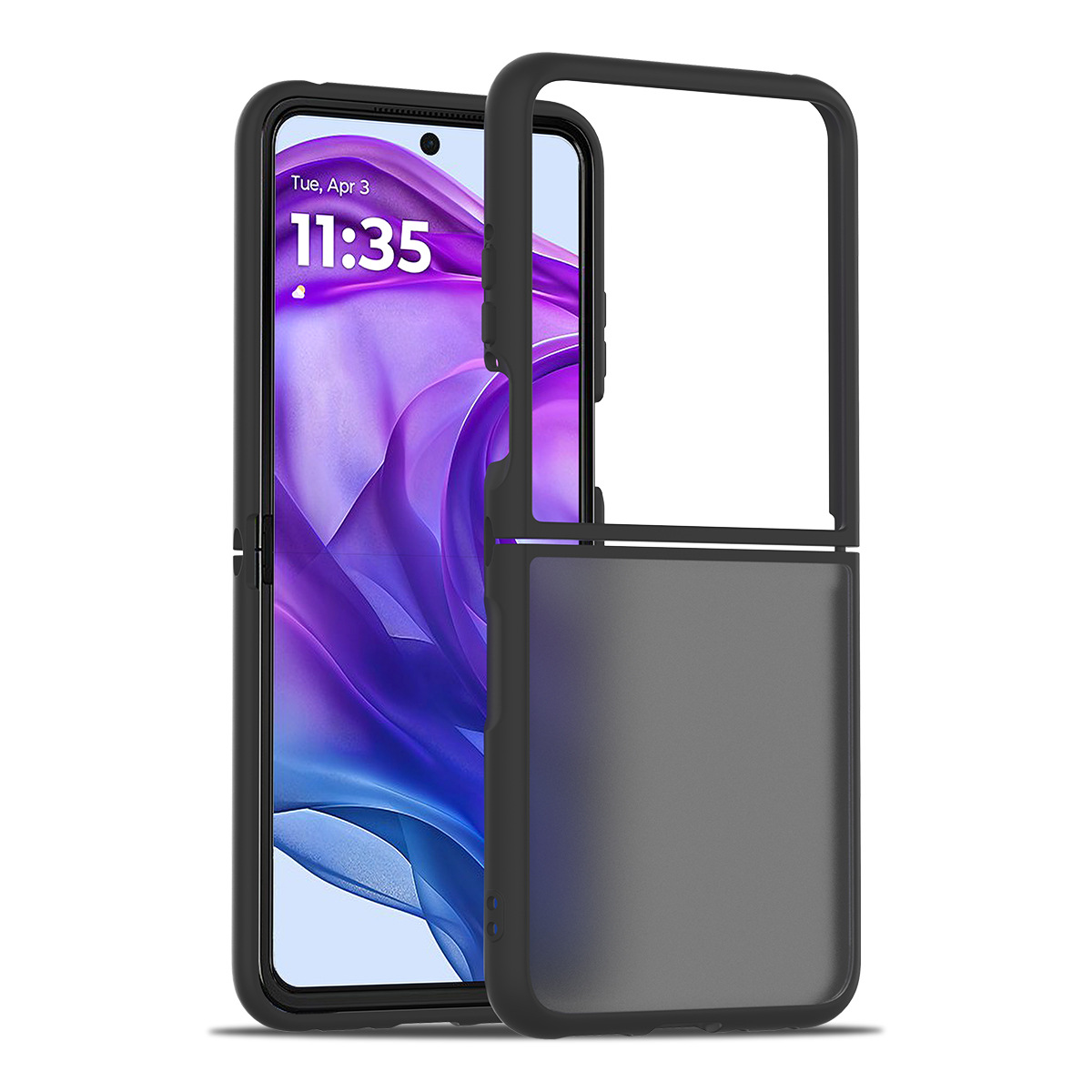 Transfronterizo Moto Razr + 2024 / 2025 piel de la caja de teléfono semipermeable esmerilado cubierta plegable a prueba de caídas