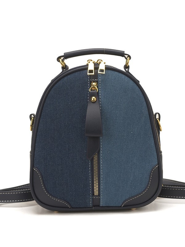 Bolsa de tendencia transfronteriza para mujeres 2026 nuevo nicho jeans empalmado mochila de hombro multifuncional image 6