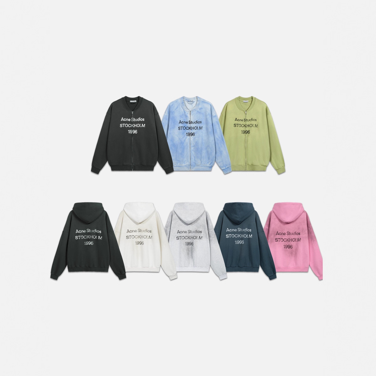 Cross-Border Trendy Brand 1996 Letter Logo Printed Brushed Washed Vintage Light Luxury Unisex Loose Hooded Sweatshirt