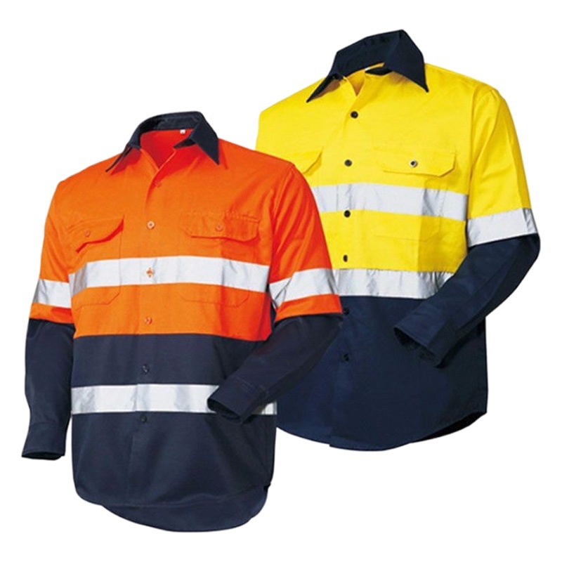 Pure Cotton Export Workwear Long-Sleeved Suit Labor Protection Auto Repair Welding Oil Field Gas Station Workshop Reflective Shirt Work Clothes