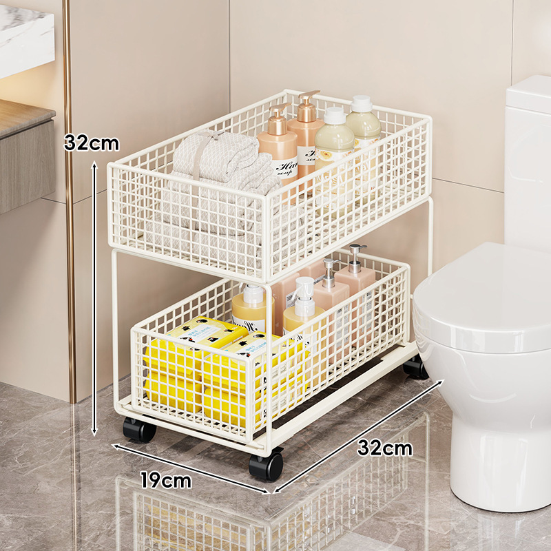 バスルーム収納ラック床置き多層トロリーシンクトイレ隙間収納ラックシャワージェルバスルームラック|undefined