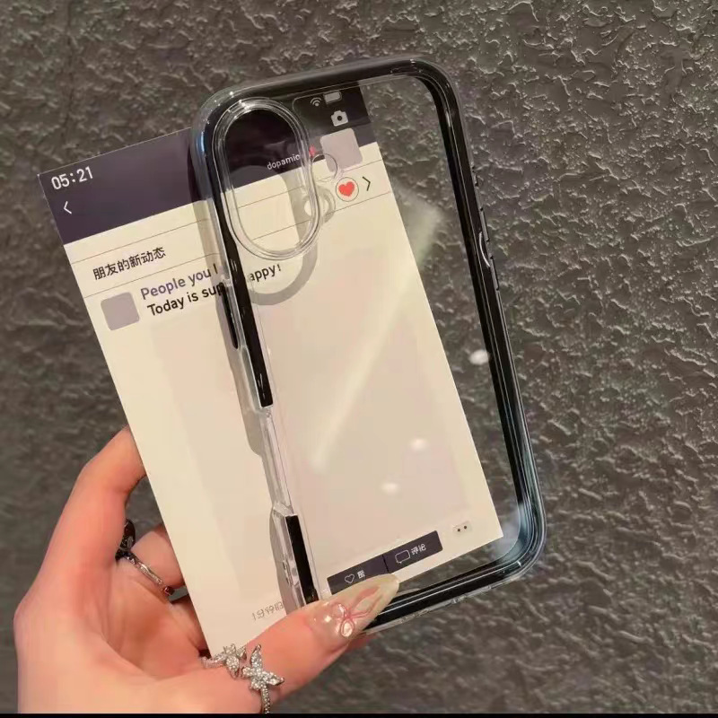 Marco de color sólido simple y transparente para iphone16ProMax tres en uno 14 Apple 15 funda para teléfono 13 pareja