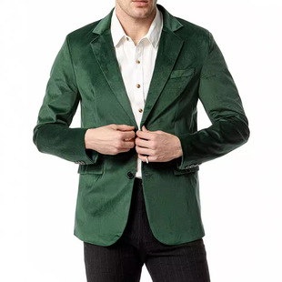 Amazon model fashion European and American V-neck velvet 2 button jacket suit wedding dress for men X04