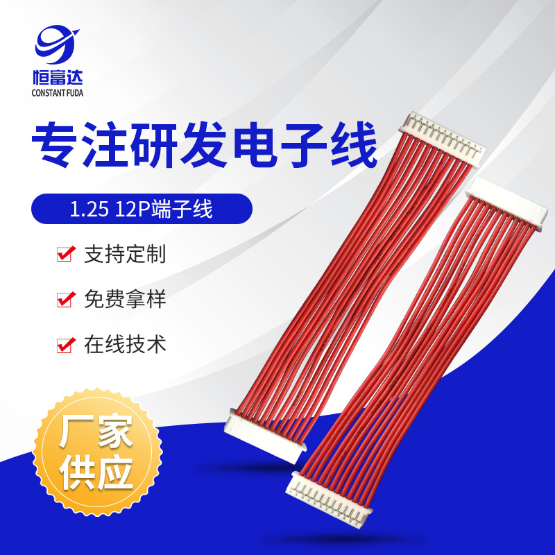 现货供应1.25-12P端子线 间距1.25mm 12P端子连接线 电子线 双头
