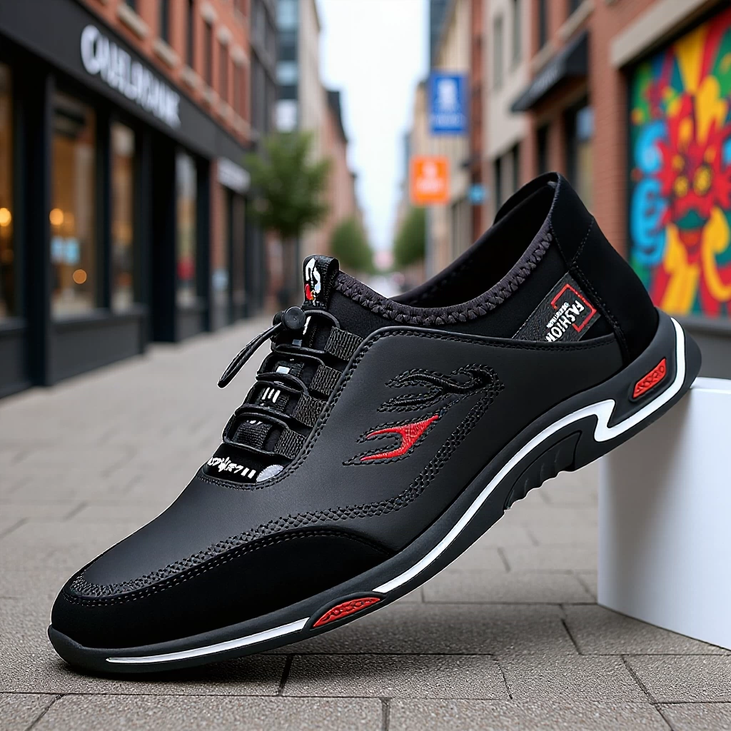 Новая мужская повседневная обувь, модная и универсальная спортивная обувь, модная мужская обувь, легкие кожаные туфли на мягкой подошве, мужские туфли без шнуровки.