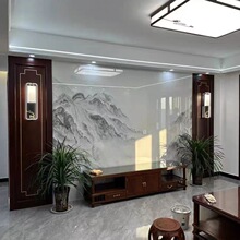 新中式电视背景墙实木烤漆护墙板客厅边框沙发床头格栅装饰墙板