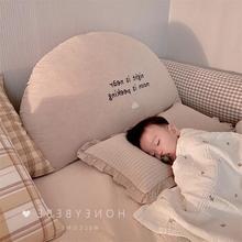 韩国儿童房床头靠垫卡通刺绣字母软包靠枕可拆洗床头大靠背