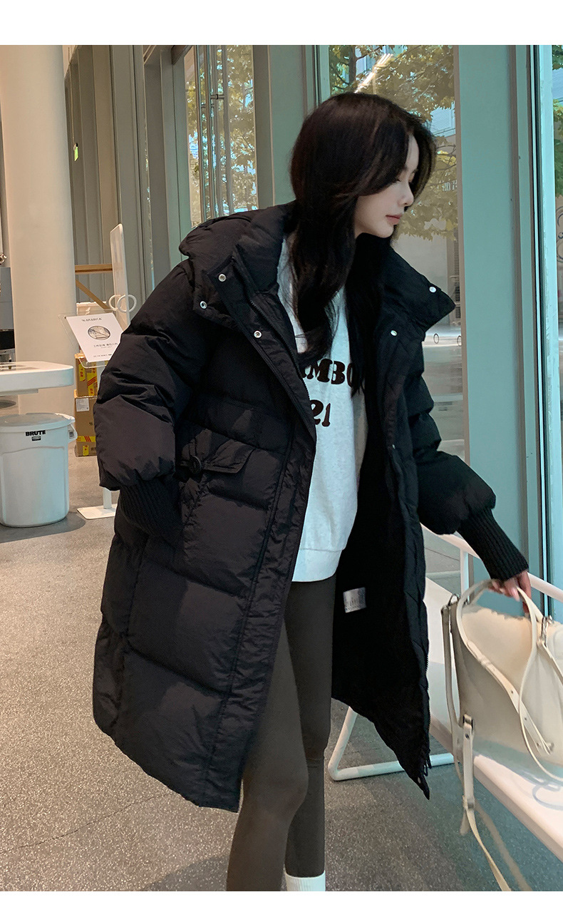 Damen Daunenmantel Winter Lang Mit Kapuze Warm Oversize Stil_voghion.com