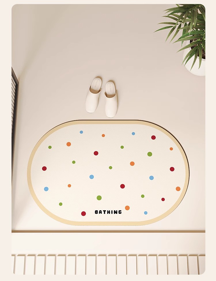 Badezimmer-Toiletteneingang Kieselgur Wasserabsorbierende, schnelltrocknende, schmutzabweisende, rutschfeste Haushaltsmatte_voghion.com
