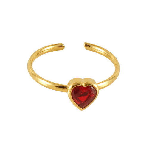 European and American fashion stainless steel colorful ring square love-shaped flower design ring titanium steel 18k women's wholesale