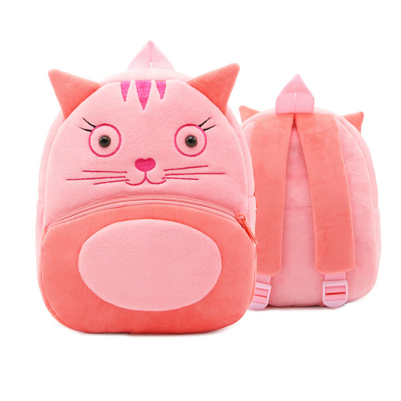 3D lindos dibujos animados peluche niños jardín de infantes mochila escolar movimiento de animales escolares mochila de peluche mochila de niños