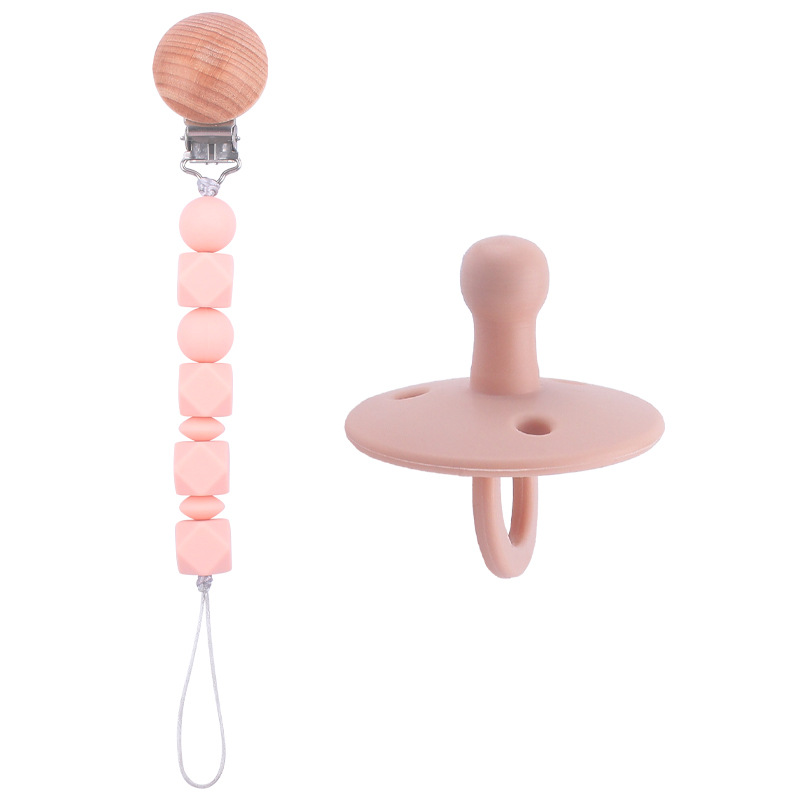 Suministros para bebés chupete DIY creativo bebé silicona mordedura molar pezón cadena pezón conjunto de dos piezas