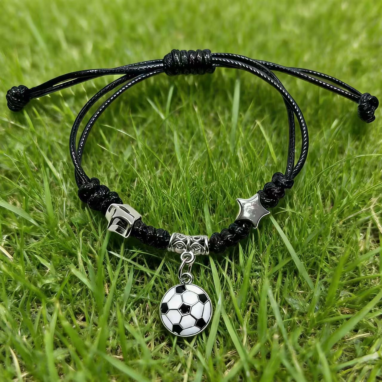 Hexagram Crystal Bracelet, Football Bracelet, Street Vendor Hot-Selling Hand-Woven Rope, Fresh Style Beaded Bracelet Wholesale