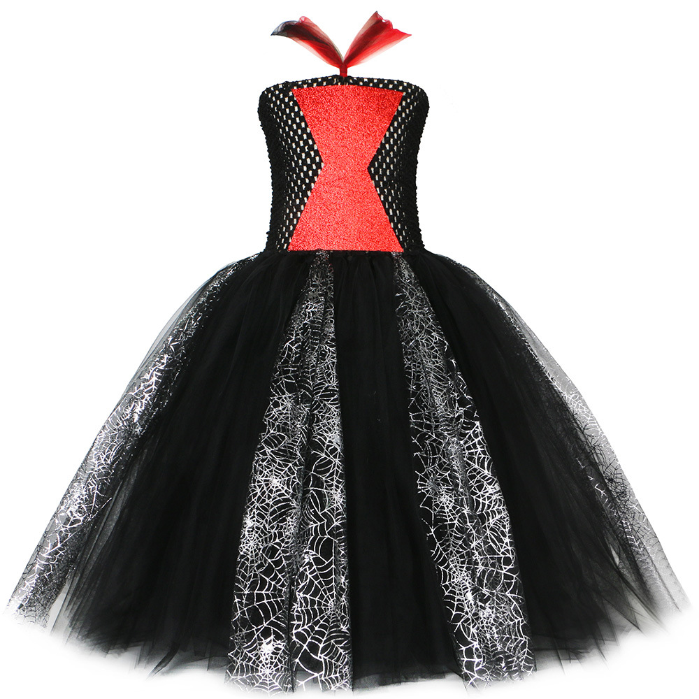 Abbigliamento per neonate costume ragazze ragnatela strega gonna vestito strega vestito gonna in tulle a rete_voghion.com