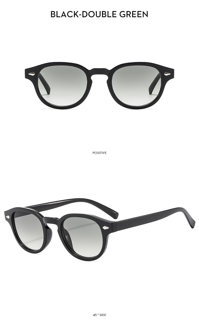 24g Weight Full Frame Glasses Structure Sunglasses Classification Ac, UV400 Protection Lens Material Round Frame Glasses Style Outdoor, Travel Occasion Solid Color Pattern Men's Gender IG Style, Streetwear Style Grey, Black Color IG Style Streetwear Solid Color Ac UV400 Protection Round Frame Full Frame Men's Sunglasses 24