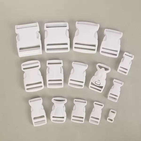 Manufacturer's In-Stock White Pom Plastic Buckle Accessories for Bags, Belt Buckle, Adjustable Buckle, 1-5cm Snap Buckle