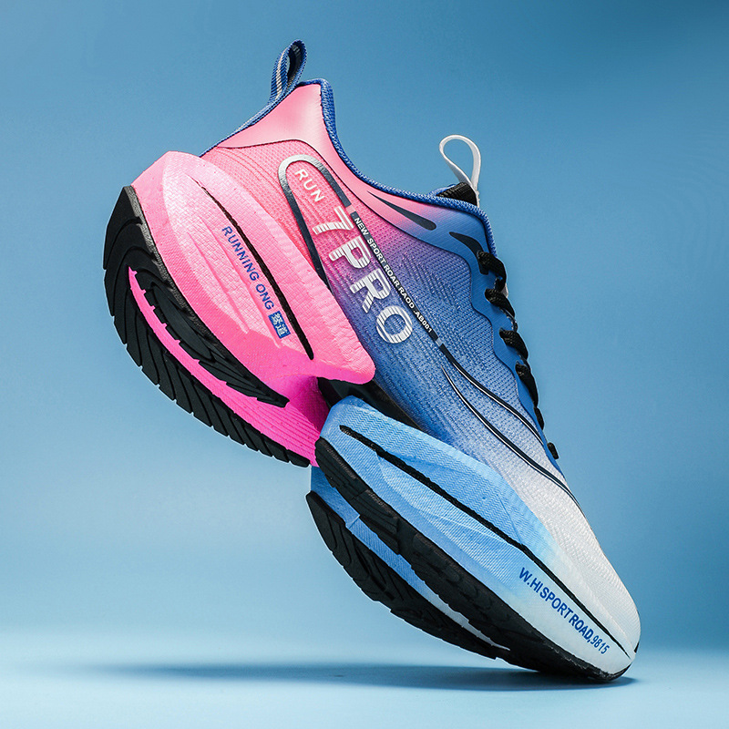 Zapatos de hombre verano 2025 nuevos zapatos de corrida ligeros transpirables amortiguadores de carbono zapatos de carrera pareja personalidad color combinado