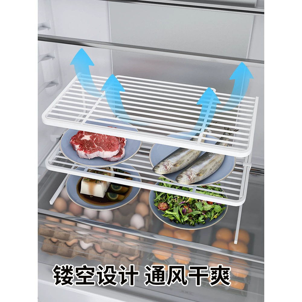Кухонная полка для холодильника, многослойная полка для морозильной камеры, внутренняя полка для хранения, боковая полка для хранения и организации, полка для посуды