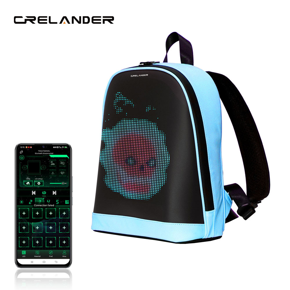 Mochila LED de Píxeles para Mujer de PU Resistente al Desgaste para Viajes de Ocio
