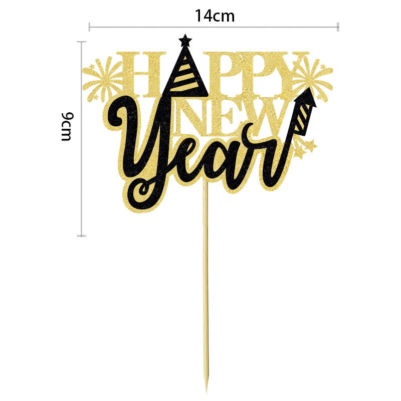 2025 Happy new year fireworks cake insert New Year Spring Festival party decoration plug in_voghion.com