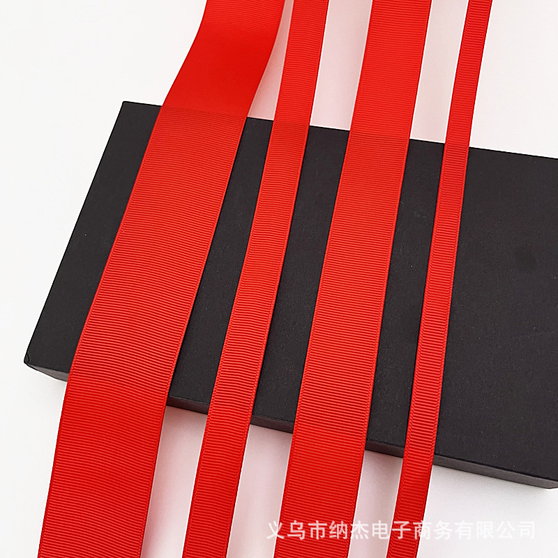 빨간 리본 1CM 롤 꽃 선물 활 액세서리 바 지원 6MM 롤 매트 실 웨빙 도매