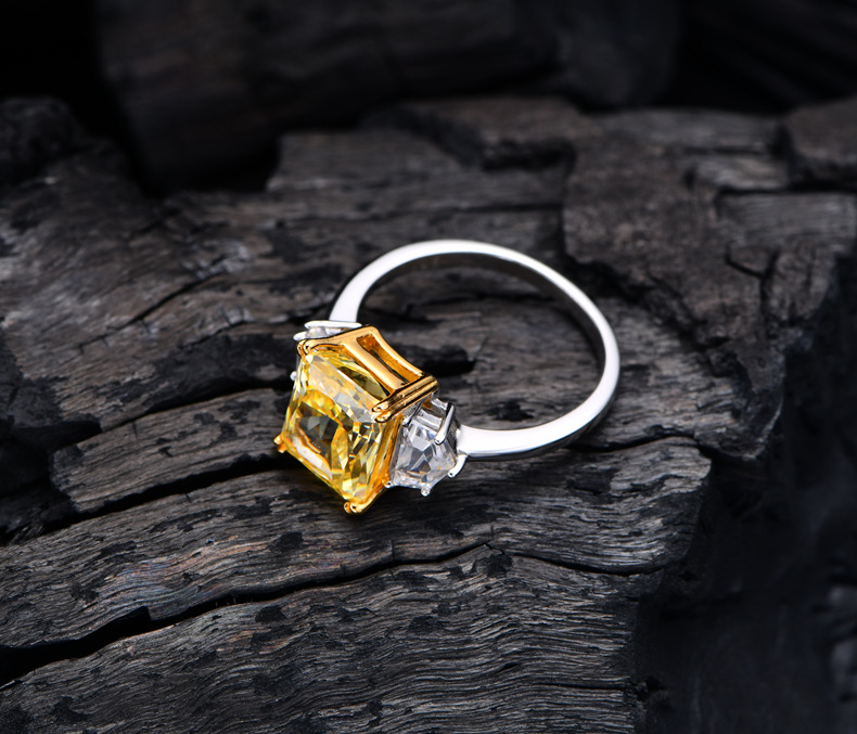 Fashion Geometric Sterling Silver Inlay Zircon Rings 1 Piece