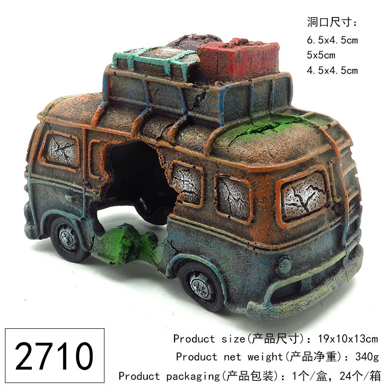 Tanque de peces paisaje decoración peces Camarón escondite casa podrido barco hundido escalada mascota escondite agujero Halloween calabaza tortuga Tabla de secado Mesa Roca