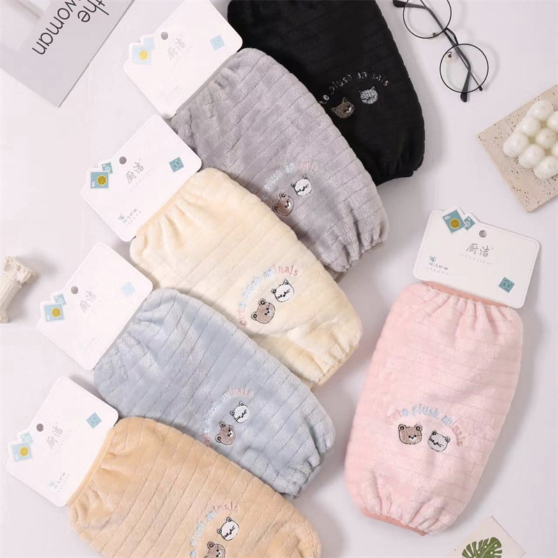 Franela impermeable bordada cocina del bebé de los hombres de las mujeres largo oversleeve mangas de la mano de los niños al por mayor estudiante Otoño e Invierno